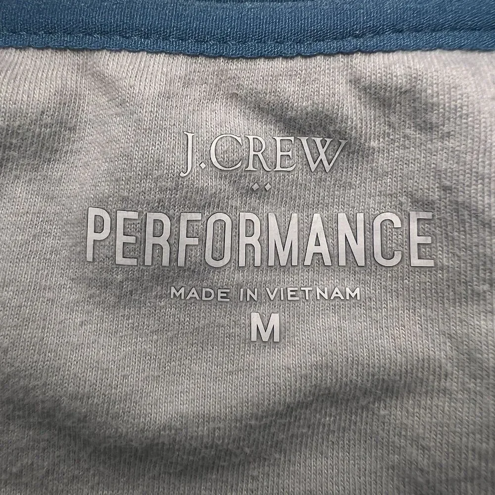 J.Crew Performance Quarter Zip Long Sleeve Stretch Size M Blue Pullover